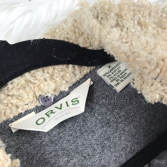 Orvis lambs wool cottagecore lamb print cardigan - Picture 3 of 6